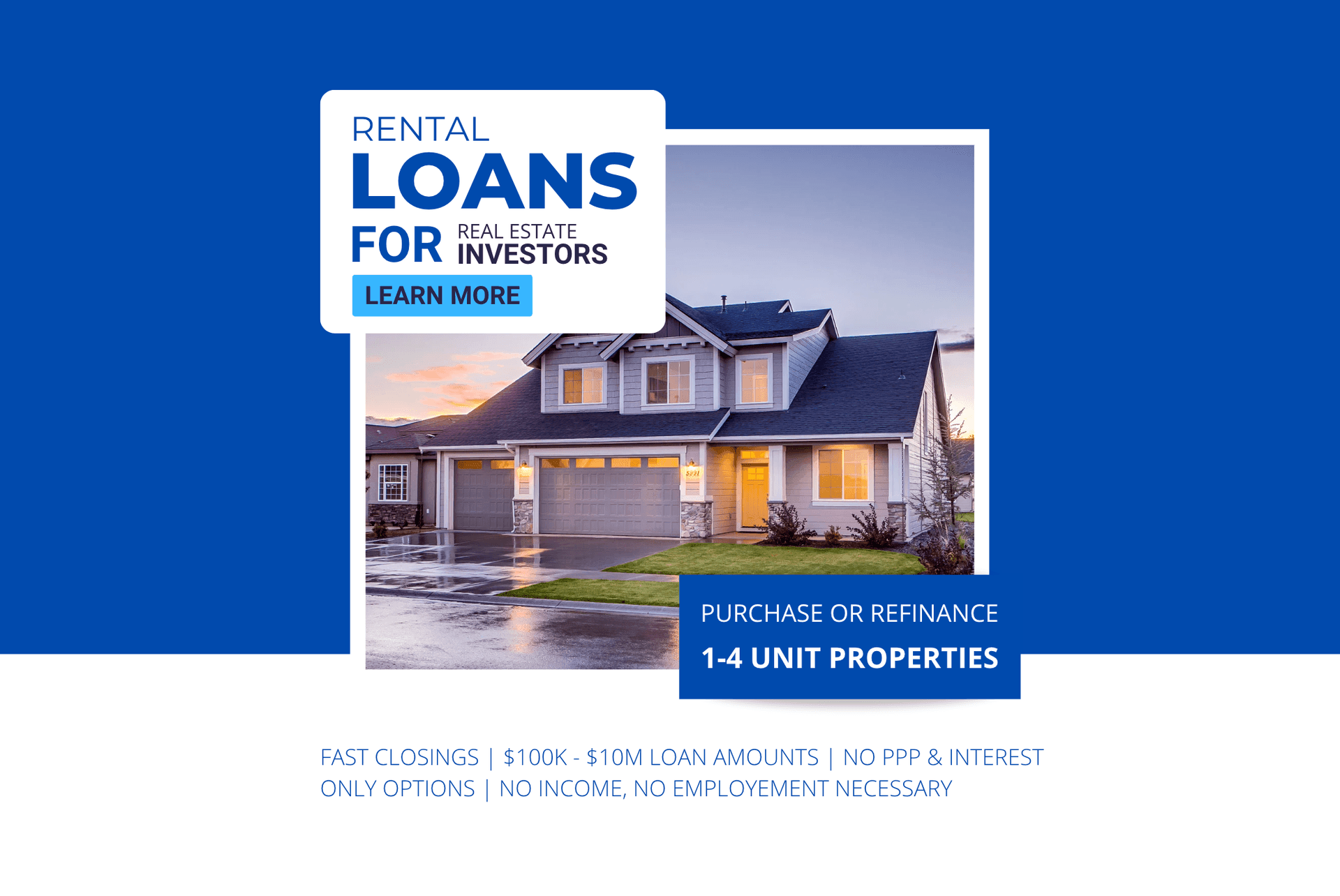 Rental property loans up to 85%. Finance your investment property using DSCR. Get the best terms from a trusted partner - LGV Capital